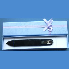 BOHEMIA Swarovski glass nail file – middle size 140/2mm, letter - "W" ALPHABET Swarovski