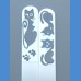 Painted glass nail file, middle size 140/2 mm, Cat pattern 1 Painted nail files