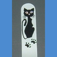 Exclusive glass file painted medium 140 / 2mm Cat pattern 3 Swarovski Painted nail files Swarovski